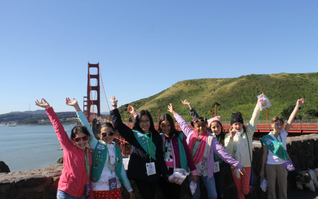 Girls at Golden Gate Bridging