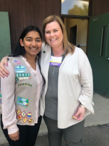 Girl Scout Girl Board Member, Suhani, with Girl Scout Adult Board Member