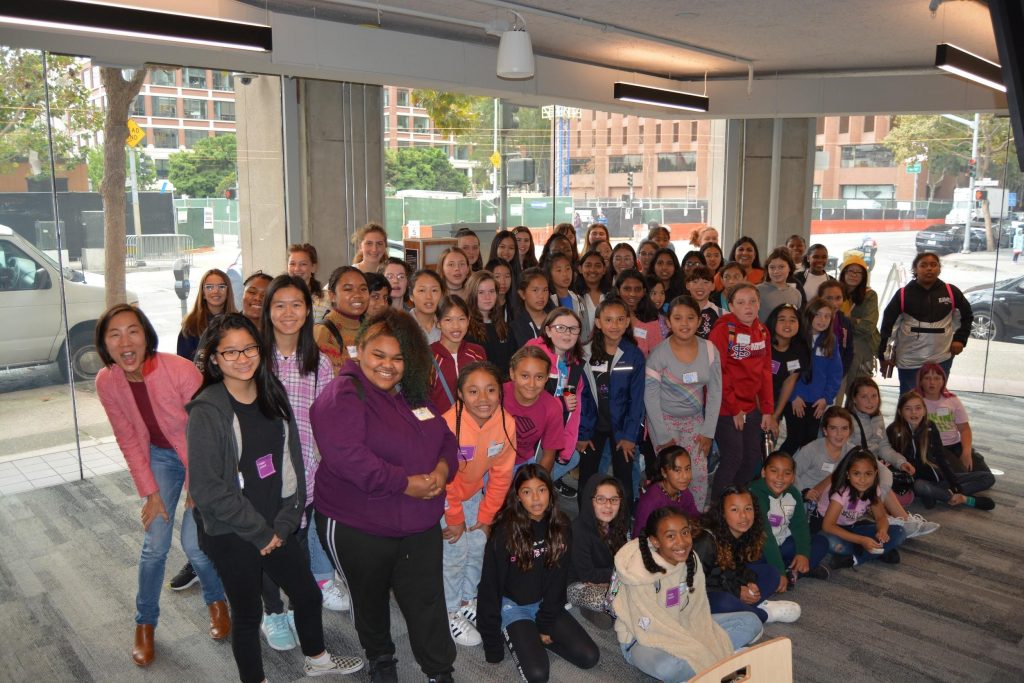 70 girls at the Google Community Space in San Francisco